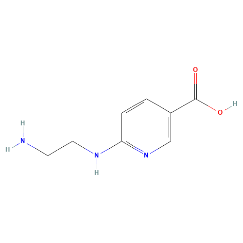 6-(2-aminoethylamino)pyridine-3-carboxylic acid (CAS: 904815-02-7) - Chemical Structure and Molecular Formula 