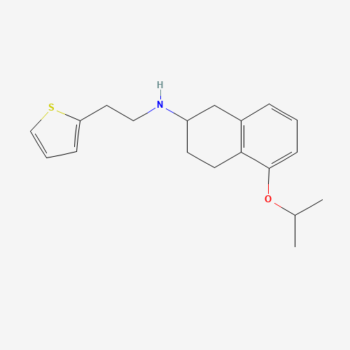 5-propan-2-yloxy-N-(2-thiophen-2-ylethyl)-1,2,3,4-tetrahydronaphthalen-2-amine (CAS: 1268620-99-0) - Chemical Structure and Molecular Formula 