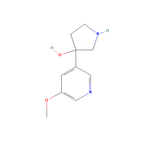 3-(5-methoxypyridin-3-yl)pyrrolidin-3-ol (CAS: 1225218-36-9) - Chemical Structure and Molecular Formula 