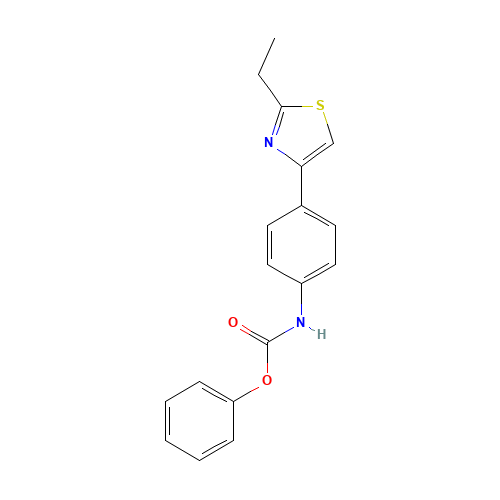 phenyl N-[4-(2-ethyl-1,3-thiazol-4-yl)phenyl]carbamate (CAS: 1432032-17-1) - Chemical Structure and Molecular Formula 
