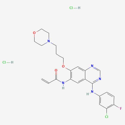 N-[4-(3-chloro-4-fluoroanilino)-7-(3-morpholin-4-ylpropoxy)quinazolin-6-yl]prop-2-enamide;dihydrochloride (CAS: 289499-45-2) - Chemical Structure and Molecular Formula 