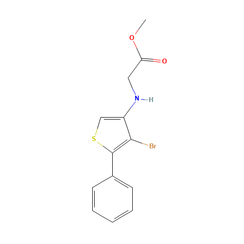 methyl 2-[(4-bromo-5-phenylthiophen-3-yl)amino]acetate (CAS: 942941-86-8) - Chemical Structure and Molecular Formula 