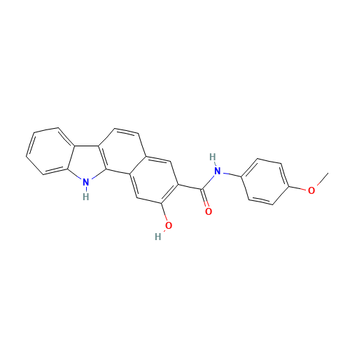 2-hydroxy-N-(4-methoxyphenyl)-11H-benzo[a]carbazole-3-carboxamide (CAS: 86-19-1) - Chemical Structure and Molecular Formula 