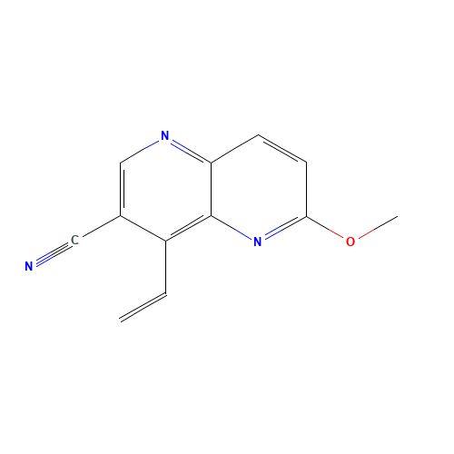 4-ethenyl-6-methoxy-1,5-naphthyridine-3-carbonitrile (CAS: 872714-55-1) - Chemical Structure and Molecular Formula 
