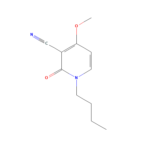 1-butyl-4-methoxy-2-oxopyridine-3-carbonitrile (CAS: 1056381-91-9) - Chemical Structure and Molecular Formula 