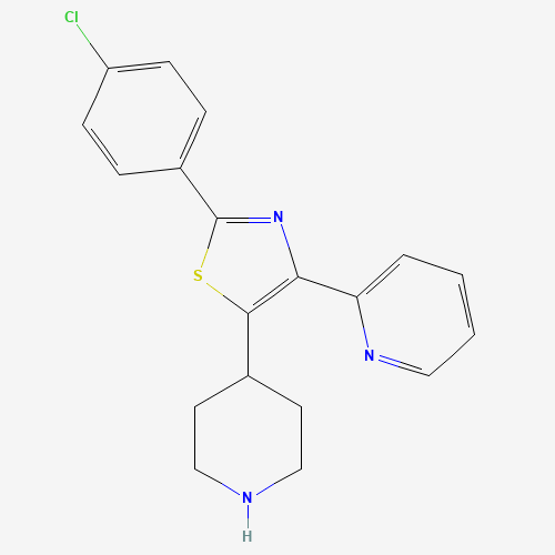 2-(4-chlorophenyl)-5-piperidin-4-yl-4-pyridin-2-yl-1,3-thiazole (CAS: 1352278-02-4) - Chemical Structure and Molecular Formula 