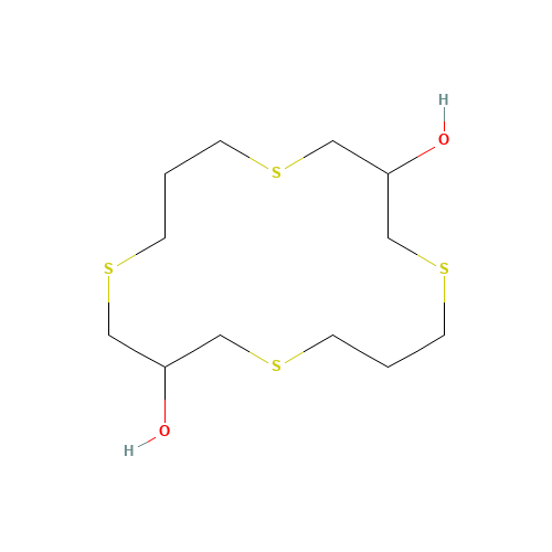 1,5,9,13-tetrathiacyclohexadecane-3,11-diol (CAS: 109909-33-3) - Chemical Structure and Molecular Formula 