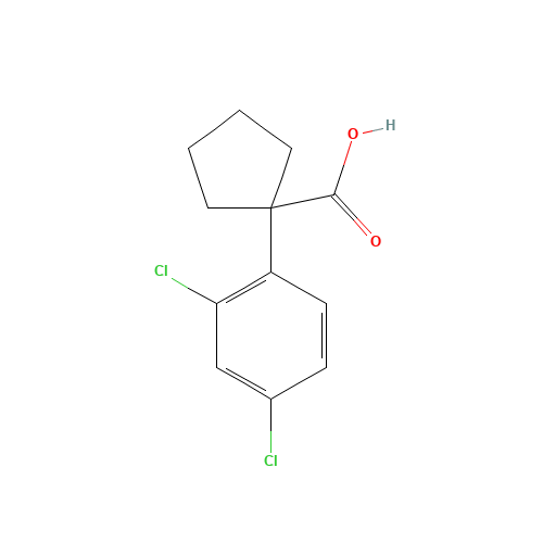 1-(2,4-dichlorophenyl)cyclopentane-1-carboxylic acid (CAS: 61023-76-5) - Chemical Structure and Molecular Formula 