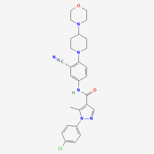 1-(4-chlorophenyl)-N-[3-cyano-4-(4-morpholin-4-ylpiperidin-1-yl)phenyl]-5-methylpyrazole-4-carboxamide (CAS: 288250-47-5) - Related Chemical Product