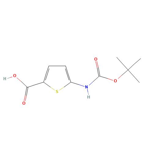 5-[(2-methylpropan-2-yl)oxycarbonylamino]thiophene-2-carboxylic acid (CAS: 1094071-11-0) - Chemical Structure and Molecular Formula 