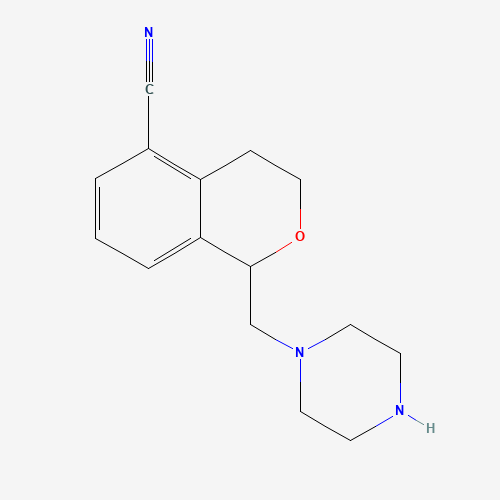 1-(piperazin-1-ylmethyl)-3,4-dihydro-1H-isochromene-5-carbonitrile (CAS: 1255207-62-5) - Related Chemical Product