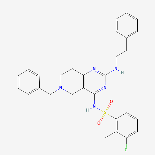 N-[6-benzyl-2-(2-phenylethylamino)-7,8-dihydro-5H-pyrido[4,3-d]pyrimidin-4-yl]-3-chloro-2-methylbenzenesulfonamide (CAS: 1208123-85-6) - Related Chemical Product
