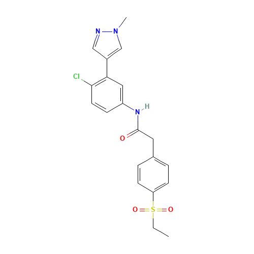 N-[4-chloro-3-(1-methylpyrazol-4-yl)phenyl]-2-(4-ethylsulfonylphenyl)acetamide (CAS: 1426804-19-4) - Related Chemical Product