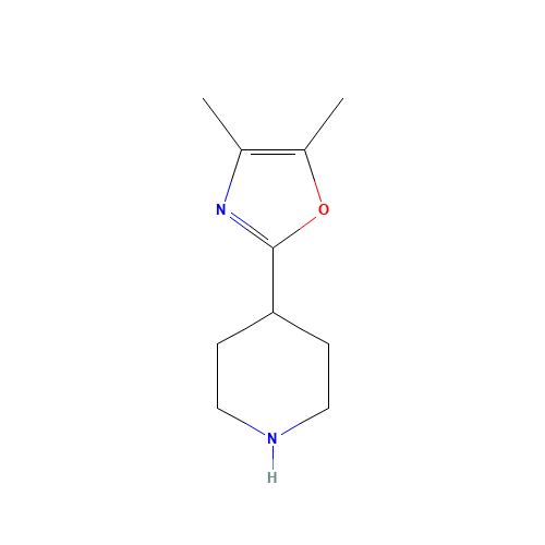 4,5-dimethyl-2-piperidin-4-yl-1,3-oxazole (CAS: 1368927-77-8) - Chemical Structure and Molecular Formula 