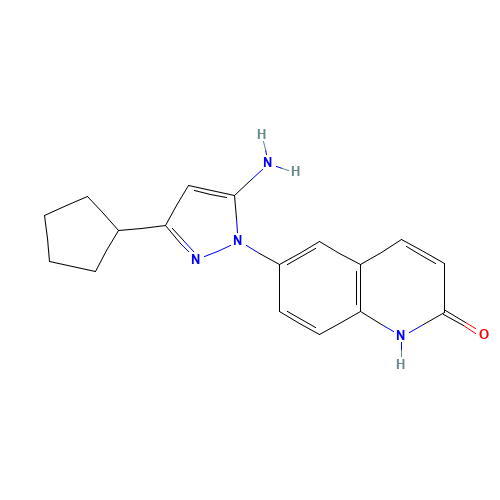 6-(5-amino-3-cyclopentylpyrazol-1-yl)-1H-quinolin-2-one (CAS: 897374-56-0) - Related Chemical Product