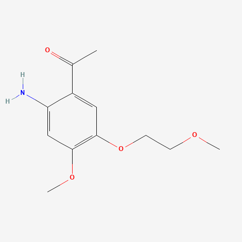 1-[2-amino-4-methoxy-5-(2-methoxyethoxy)phenyl]ethanone (CAS: 947691-54-5) - Chemical Structure and Molecular Formula 