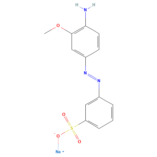 sodium;3-[(4-amino-3-methoxyphenyl)diazenyl]benzenesulfonate (CAS: 6300-07-8) - Chemical Structure and Molecular Formula 