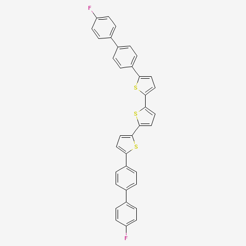 2,5-bis[5-[4-(4-fluorophenyl)phenyl]thiophen-2-yl]thiophene (CAS: 1266111-48-1) - Chemical Structure and Molecular Formula 