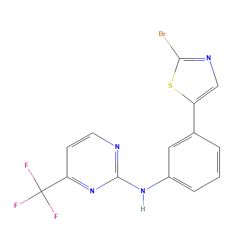 N-[3-(2-bromo-1,3-thiazol-5-yl)phenyl]-4-(trifluoromethyl)pyrimidin-2-amine (CAS: 1312572-67-0) - Related Chemical Product