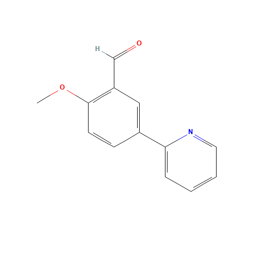 2-methoxy-5-pyridin-2-ylbenzaldehyde (CAS: 163257-19-0) - Chemical Structure and Molecular Formula 