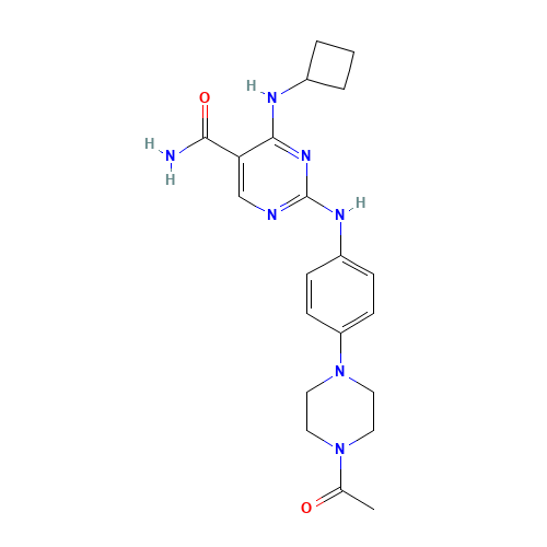 2-[4-(4-acetylpiperazin-1-yl)anilino]-4-(cyclobutylamino)pyrimidine-5-carboxamide (CAS: 1198299-96-5) - Related Chemical Product