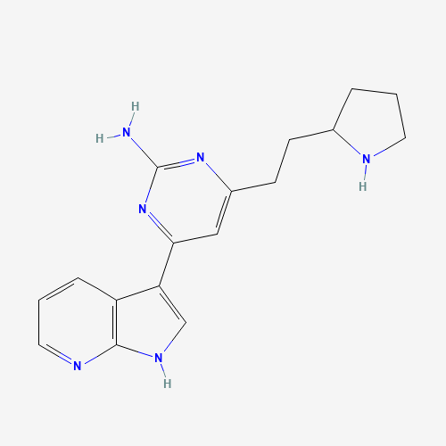 4-(2-pyrrolidin-2-ylethyl)-6-(1H-pyrrolo[2,3-b]pyridin-3-yl)pyrimidin-2-amine (CAS: 1350195-04-8) - Related Chemical Product