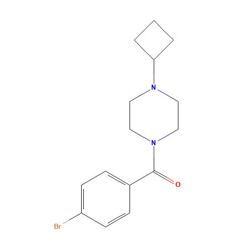 (4-bromophenyl)-(4-cyclobutylpiperazin-1-yl)methanone (CAS: 1000405-25-3) - Chemical Structure and Molecular Formula 