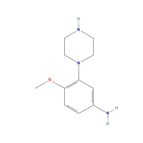 4-methoxy-3-piperazin-1-ylaniline (CAS: 148546-90-1) - Chemical Structure and Molecular Formula 