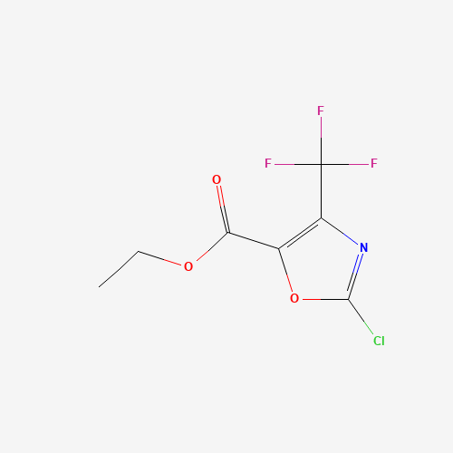 ethyl 2-chloro-4-(trifluoromethyl)-1,3-oxazole-5-carboxylate (CAS: 78451-14-6) - Chemical Structure and Molecular Formula 