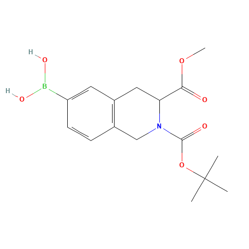 [3-methoxycarbonyl-2-[(2-methylpropan-2-yl)oxycarbonyl]-3,4-dihydro-1H-isoquinolin-6-yl]boronic acid (CAS: 897375-70-1) - Related Chemical Product