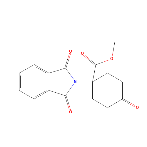 methyl 1-(1,3-dioxoisoindol-2-yl)-4-oxocyclohexane-1-carboxylate (CAS: 917887-36-6) - Chemical Structure and Molecular Formula 