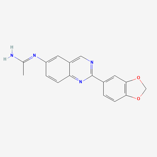 N'-[2-(1,3-benzodioxol-5-yl)quinazolin-6-yl]ethanimidamide (CAS: 1005416-53-4) - Chemical Structure and Molecular Formula 