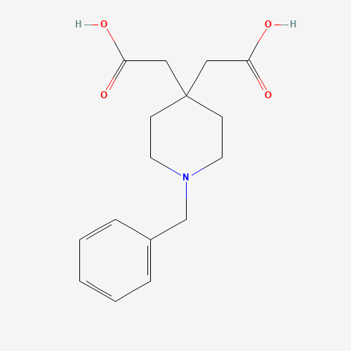 2-[1-benzyl-4-(carboxymethyl)piperidin-4-yl]acetic acid (CAS: 769901-73-7) - Chemical Structure and Molecular Formula 