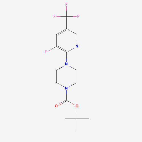 tert-butyl 4-[3-fluoro-5-(trifluoromethyl)pyridin-2-yl]piperazine-1-carboxylate (CAS: 897376-76-0) - Chemical Structure and Molecular Formula 