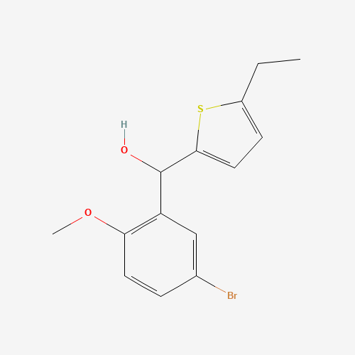 (5-bromo-2-methoxyphenyl)-(5-ethylthiophen-2-yl)methanol (CAS: 842135-06-2) - Chemical Structure and Molecular Formula 