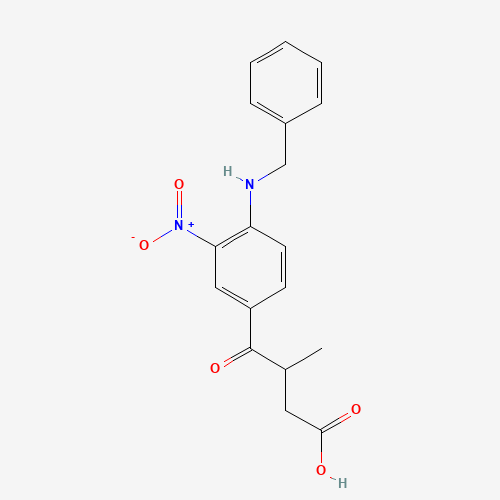 4-[4-(benzylamino)-3-nitrophenyl]-3-methyl-4-oxobutanoic acid (CAS: 85633-97-2) - Chemical Structure and Molecular Formula 