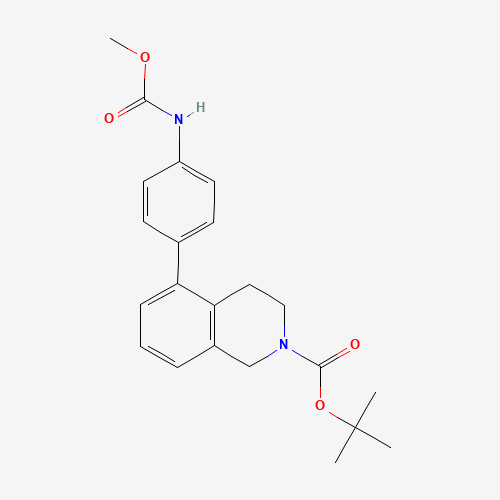 tert-butyl 5-[4-(methoxycarbonylamino)phenyl]-3,4-dihydro-1H-isoquinoline-2-carboxylate (CAS: 1430564-15-0) - Chemical Structure and Molecular Formula 