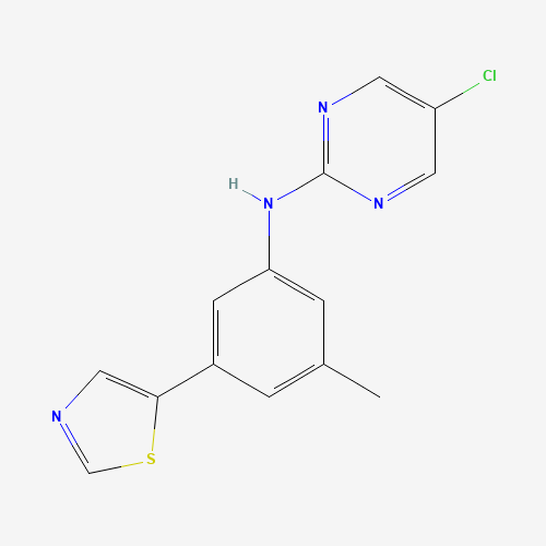 5-chloro-N-[3-methyl-5-(1,3-thiazol-5-yl)phenyl]pyrimidin-2-amine (CAS: 1312535-67-3) - Chemical Structure and Molecular Formula 
