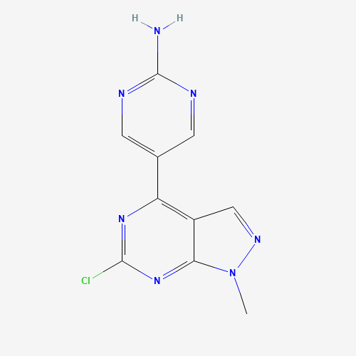 5-(6-chloro-1-methylpyrazolo[3,4-d]pyrimidin-4-yl)pyrimidin-2-amine (CAS: 1292902-33-0) - Chemical Structure and Molecular Formula 