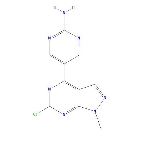 5-(6-chloro-1-methylpyrazolo[3,4-d]pyrimidin-4-yl)pyrimidin-2-amine (CAS: 1292902-33-0) - Related Chemical Product