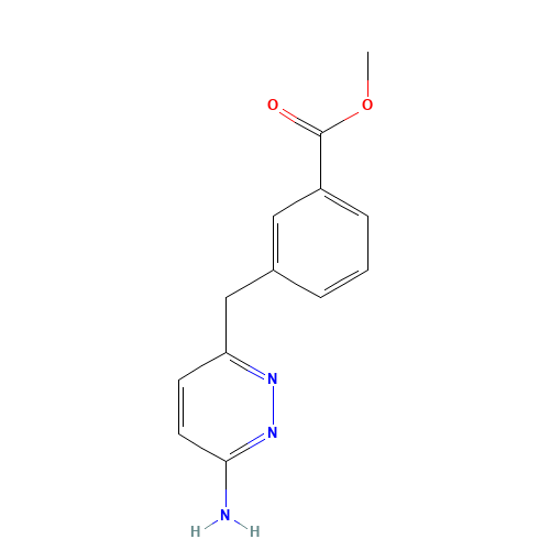 methyl 3-[(6-aminopyridazin-3-yl)methyl]benzoate (CAS: 874338-90-6) - Chemical Structure and Molecular Formula 
