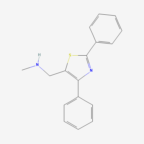 1-(2,4-diphenyl-1,3-thiazol-5-yl)-N-methylmethanamine (CAS: 884507-18-0) - Chemical Structure and Molecular Formula 
