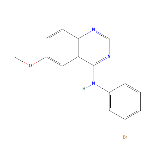 N-(3-bromophenyl)-6-methoxyquinazolin-4-amine (CAS: 169205-79-2) - Chemical Structure and Molecular Formula 