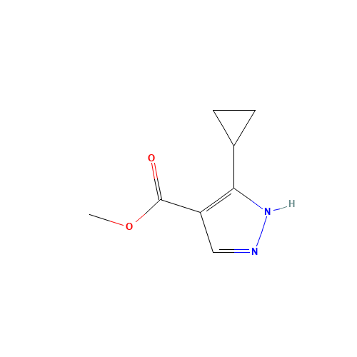 methyl 5-cyclopropyl-1H-pyrazole-4-carboxylate (CAS: 1150164-05-8) - Chemical Structure and Molecular Formula 