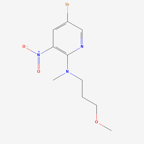 5-bromo-N-(3-methoxypropyl)-N-methyl-3-nitropyridin-2-amine (CAS: 1259440-10-2) - Chemical Structure and Molecular Formula 