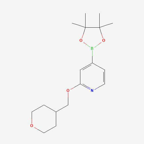 2-(oxan-4-ylmethoxy)-4-(4,4,5,5-tetramethyl-1,3,2-dioxaborolan-2-yl)pyridine (CAS: 1610521-24-8) - Chemical Structure and Molecular Formula 