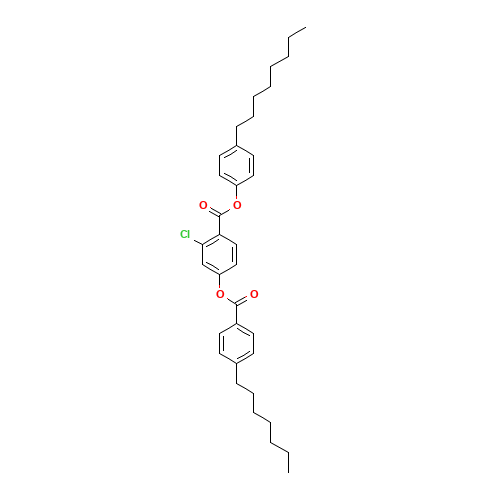 (4-octylphenyl) 2-chloro-4-(4-heptylbenzoyl)oxybenzoate (CAS: 41161-57-3) - Chemical Structure and Molecular Formula 