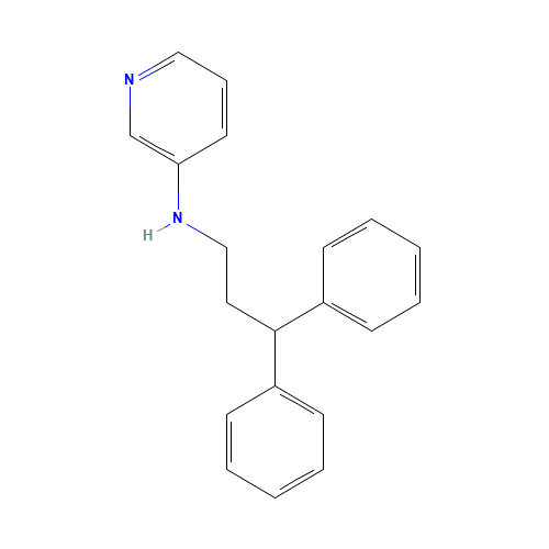 N-(3,3-diphenylpropyl)pyridin-3-amine (CAS: 77038-59-6) - Chemical Structure and Molecular Formula 