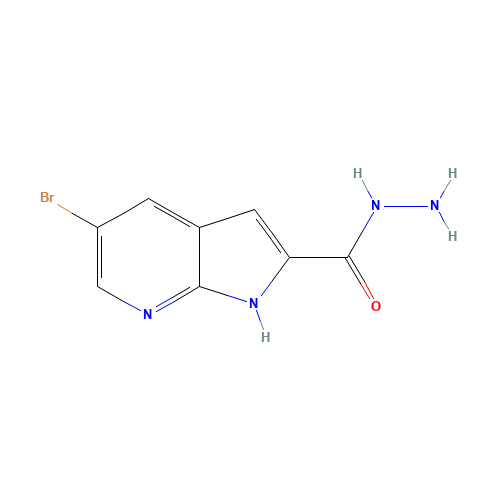 5-bromo-1H-pyrrolo[2,3-b]pyridine-2-carbohydrazide (CAS: 1420206-23-0) - Chemical Structure and Molecular Formula 
