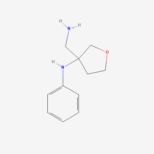 3-(aminomethyl)-N-phenyloxolan-3-amine (CAS: 1254809-56-7) - Chemical Structure and Molecular Formula 